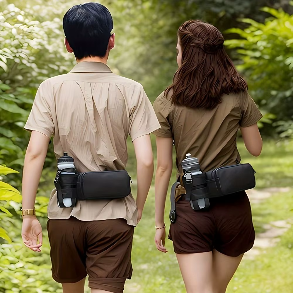 Riñonera impermeable Oxford con portabotellas ajustable para pesca