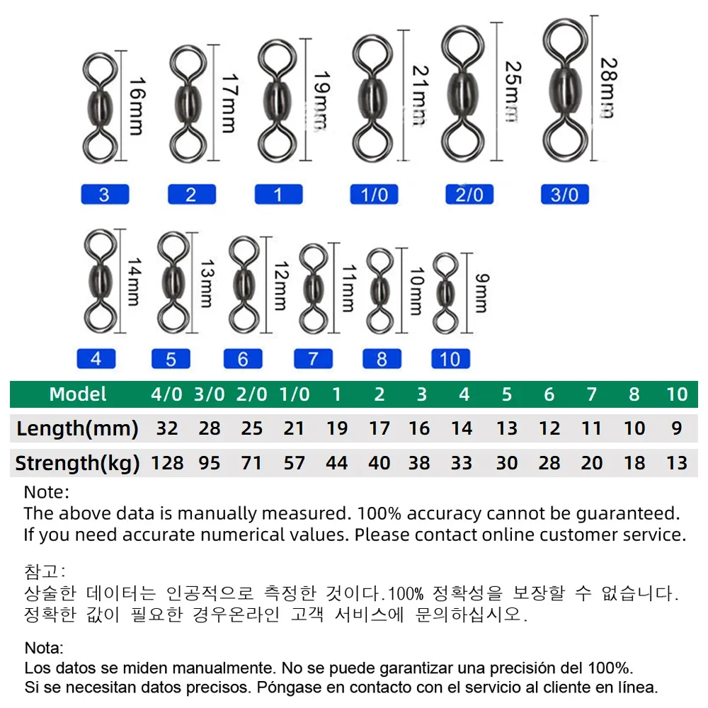 50 Uds grúa giratoria sedal conector de gancho latón pesca en agua salada accesorios de pesca rodante aparejos - imagen 2