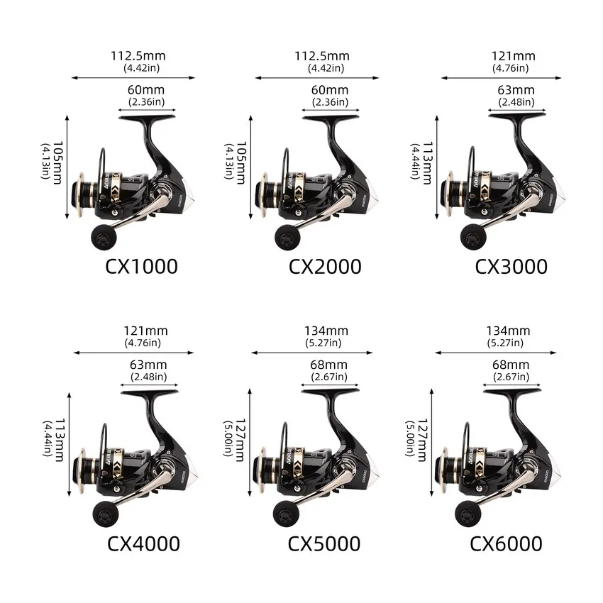 Carrete de pesca giratorio de Metal CX1000-6000, agarre 2024: 1, alta velocidad, para carpa, agua salada, novedad de 5,2 - imagen 4