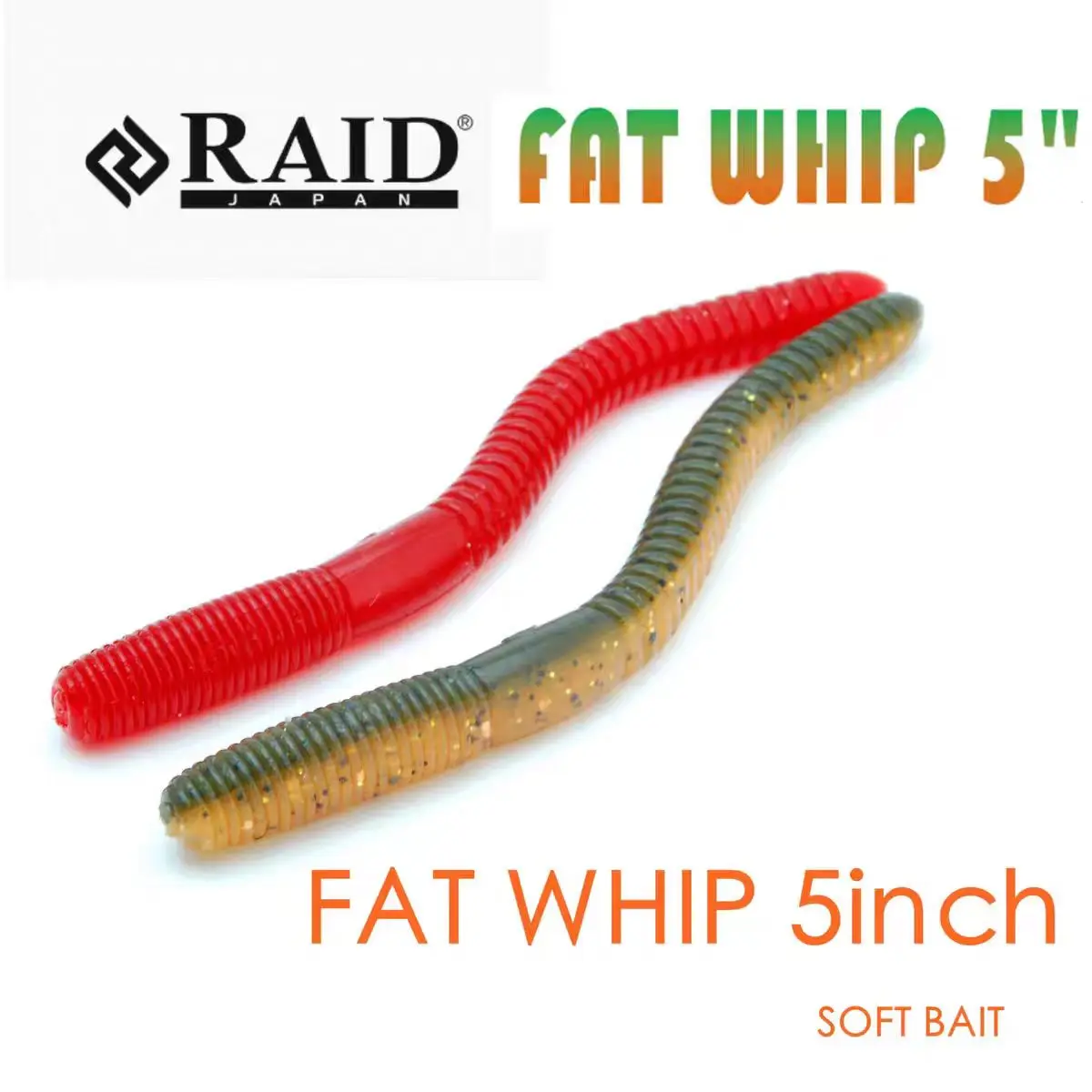 Japón importado RAID FAT WHIP 5 pulgadas hilo fideos gusano cebo suave alta gravedad específica gusano sin plomo - imagen 2