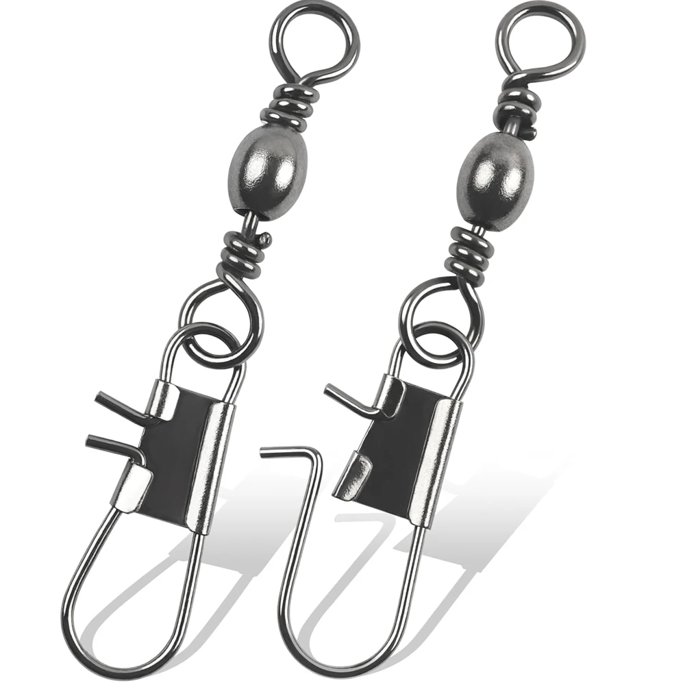 35 Uds. Brocas de pesca, broches de barril, conector de sedal de pesca, broches de enclavamiento de acero inoxidable, señuelo de pesca, giratorios a presión