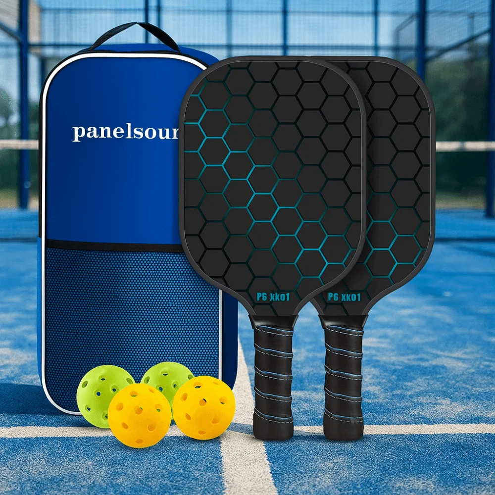 Raqueta de Pickleball con superficie de fibra de vidrio, núcleo de panal, juego de paleta de Pickleball duradero, agarre antideslizante ligero, raquetas de bolas de pepinillo - imagen 2