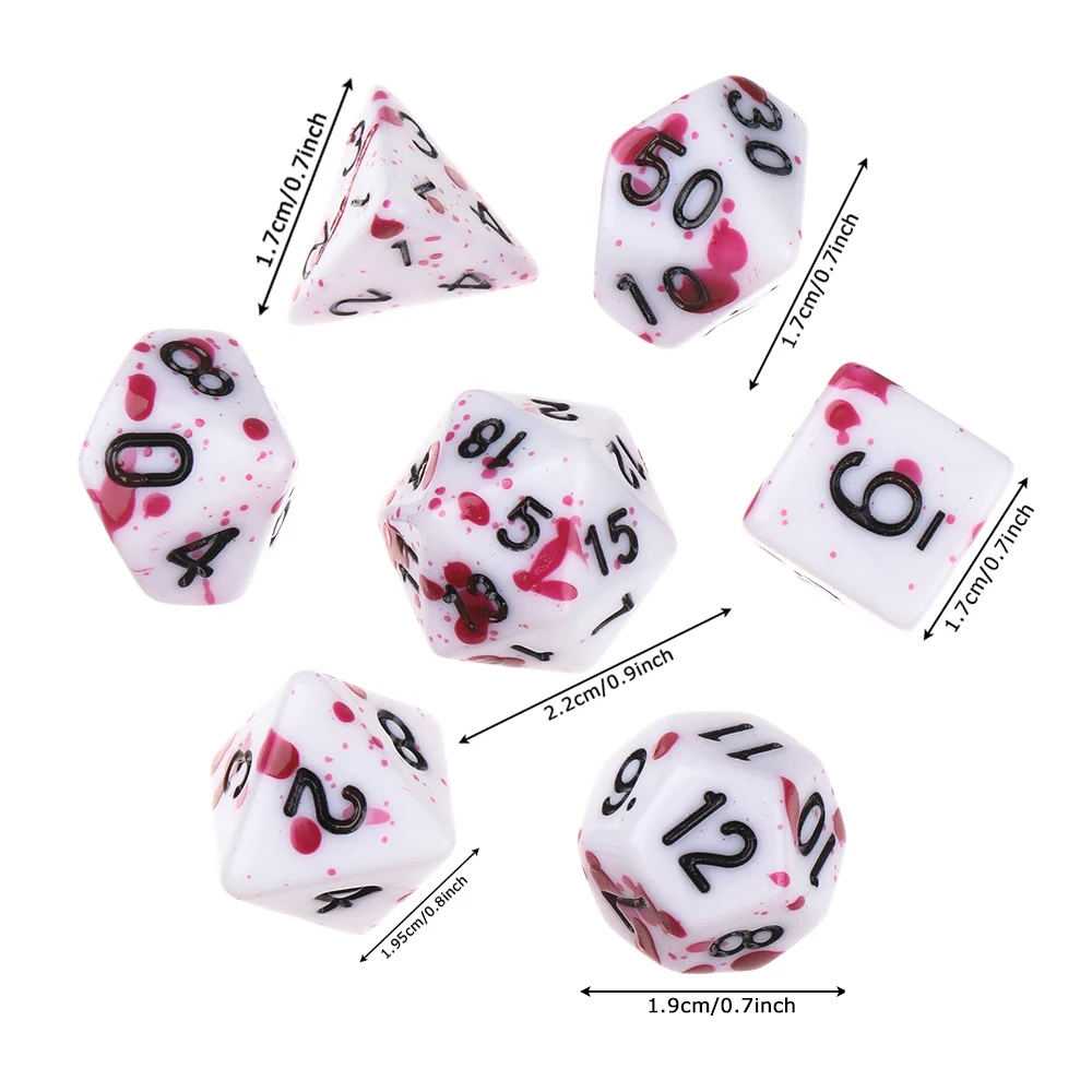 Juego de 7 unids/set de dados poliédricos para TRPG, DND, accesorios D4, D6, D8, D10, D12, D20, juego de cartas, juegos de matemáticas - imagen 5