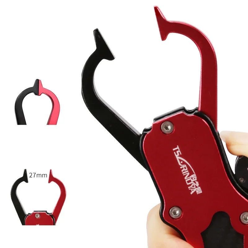 Pinza de pesca de aluminio TSURINOYA, agarre de labio de pescado portátil ultraligero, alicates de pescado de alta calidad, herramientas de aparejos de señuelo de pesca - imagen 3