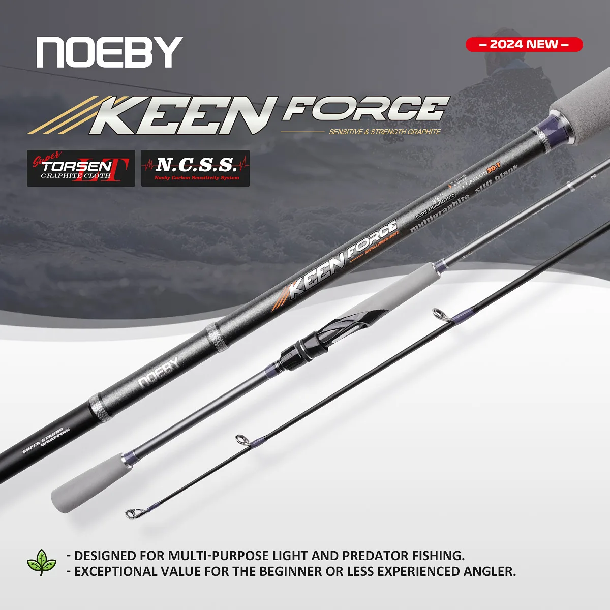 NOEBY Keen Force caña spinning – Carbono ultraligero para trucha y lubina