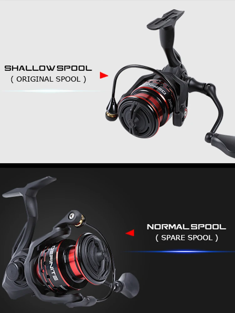 Carrete giratorio para pesca de trucha de agua dulce y salada, 1000/2000/3000/4000, 5,1: 1, carrete de Metal, carretes de alta calidad - imagen 3