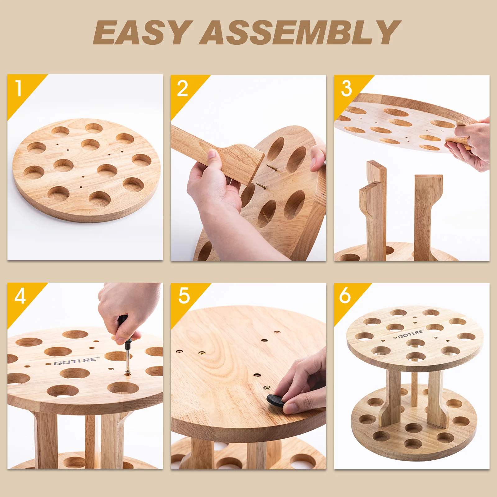 Goture-soporte para caña de pescar de madera, duradero, de doble capa, capacidad de almacenamiento de 12 cañas para garaje, soporte de exhibición para caña de pescar, marco fijo - imagen 3