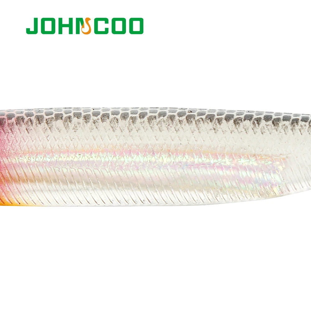 Cebos blandos de pesca, 100mm/5,4g 128mm/9,7g, cola de pez, Señuelos de Pesca de Color arcoíris, lentejuela oscilante, Spinner de pesca en hielo de invierno, 5 unids/lote - imagen 5