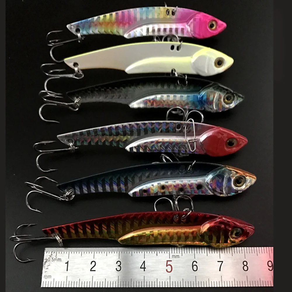 Señuelo de pesca VIB con vibración de Metal, 15g/25g/35g, señuelo duro para lubina, pesca en hielo de agua salada, Jigging, Crankbait Wobblers, respaldo grande - imagen 4