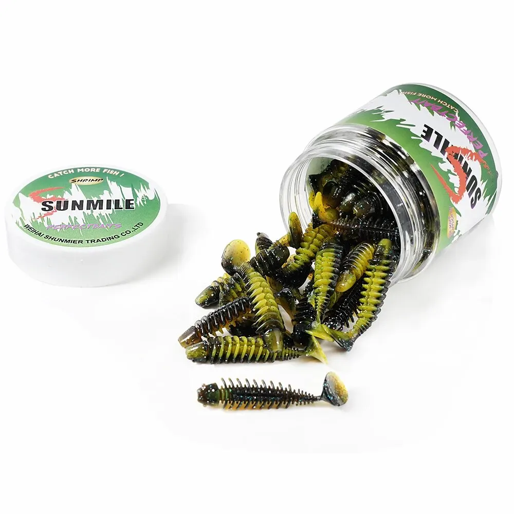 SUNMILE-cebo suave de pesca, cebos artificiales de gusano, 4cm/0,6g, 20 piezas, Wobblers de pesca en roca, Leurre Souple, perca, trucha, lubina - imagen 5