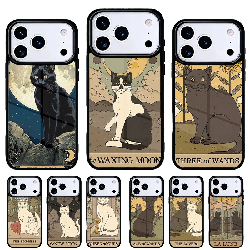 Funda para iPhone Diseño Gatos y Tarot – Carcasa Trasera