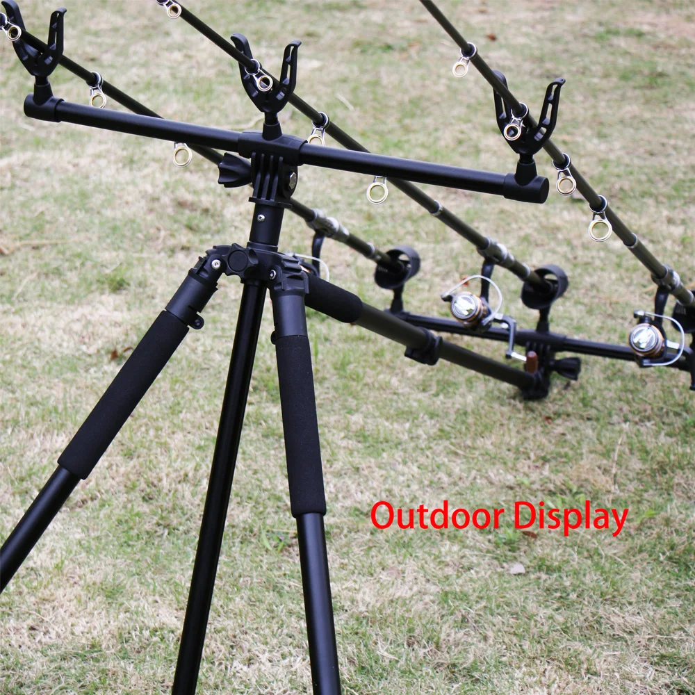 Equipo de pesca de aleación de aluminio, soporte para trípode para caña de pescar retráctil, soporte para caña de mar plegable ultracorto, accesorio para equipo - imagen 5