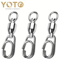 YOTO Atibin-conector giratorio de pesca de alta resistencia, broches giratorios de acero inoxidable, rodamiento de bolas de agua dulce, broche de pesca en agua salada