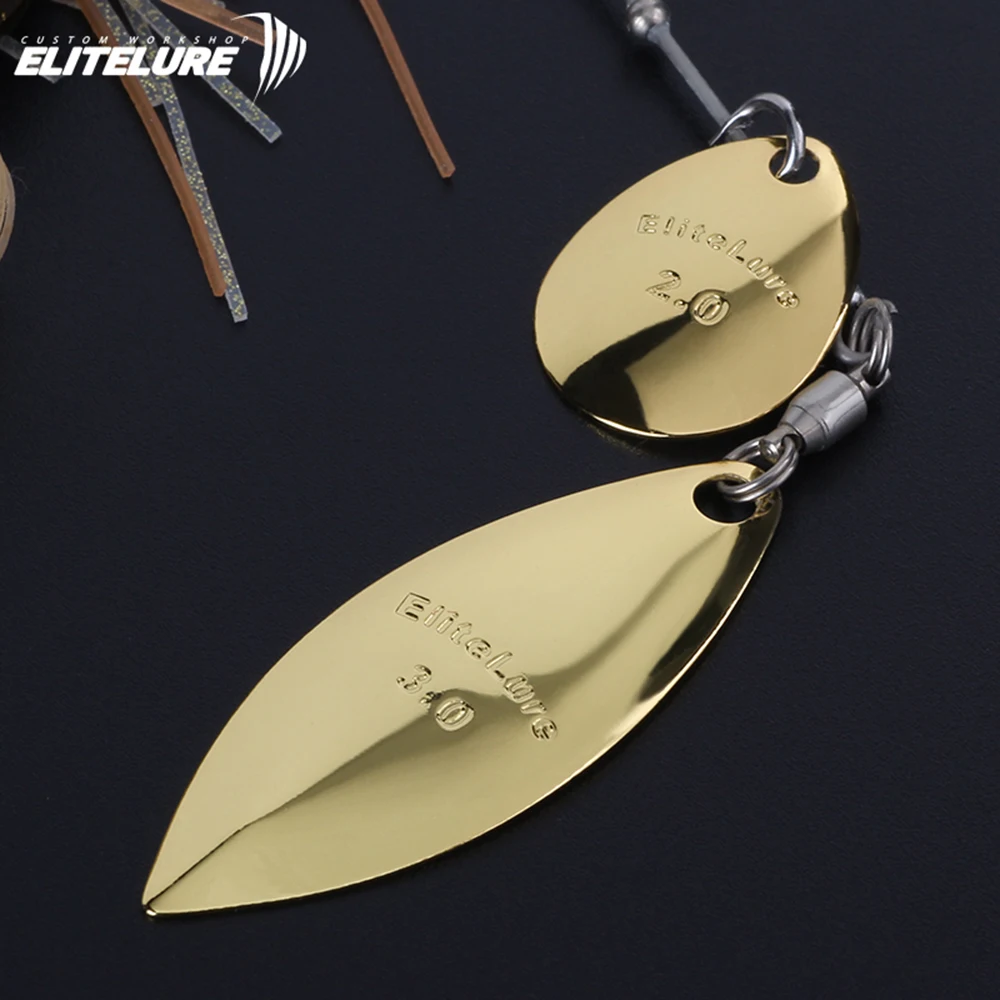 EliteLure CF-S 10g/14g pesca Spinnerbait doble hojas lentejuelas cuchara Wobblers Buzzbait señuelo aparejos de pesca para cebos de lubina - imagen 4