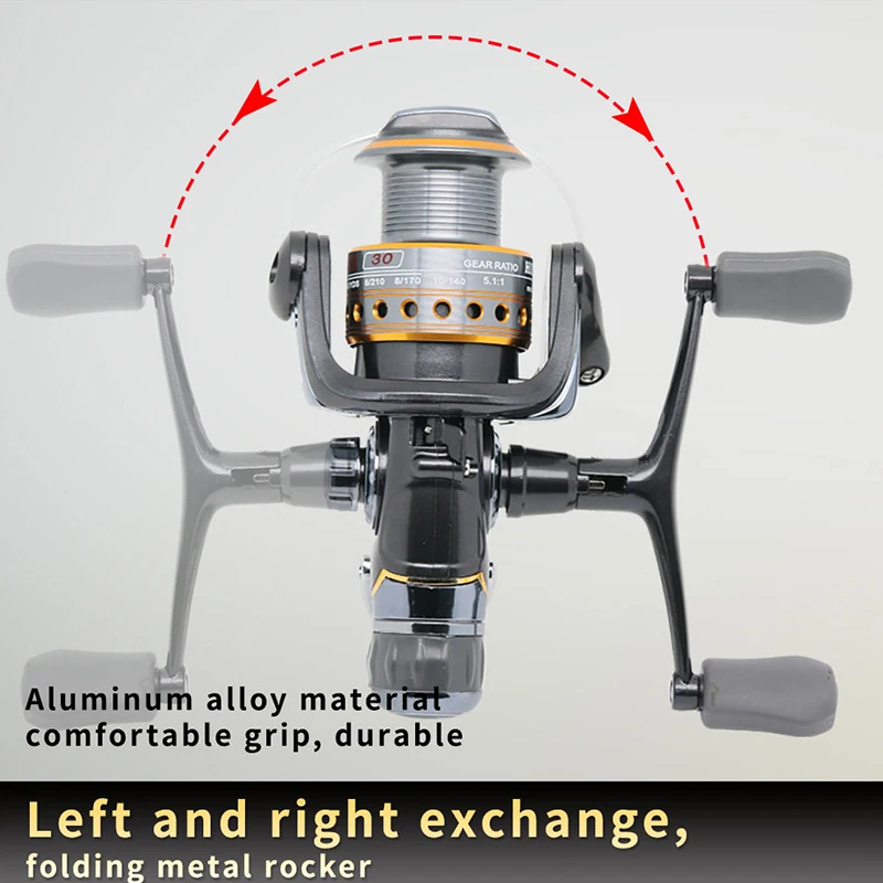 Carrete de Pesca DEUKIO, carrete giratorio fuerte de doble arrastre de 20kg, carrete de Pesca de mar para Pesca de carpa, carrete de repuesto gratis - imagen 4