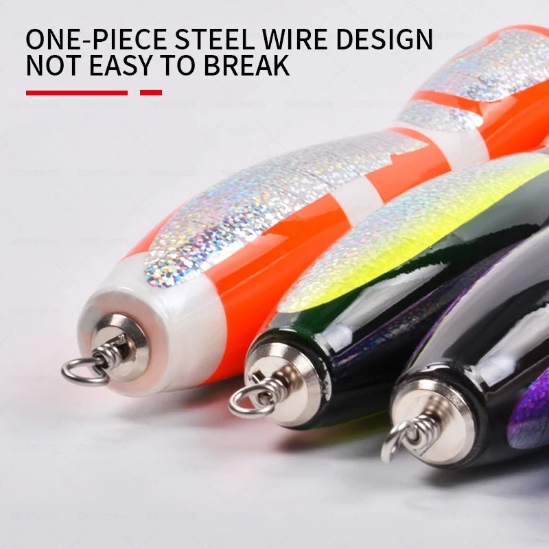 OBSESSION WD117 120g Topwater cebo Popper de madera superficie Popping señuelo de mar profundo barco pesca madera Popper Trolling señuelos - imagen 4