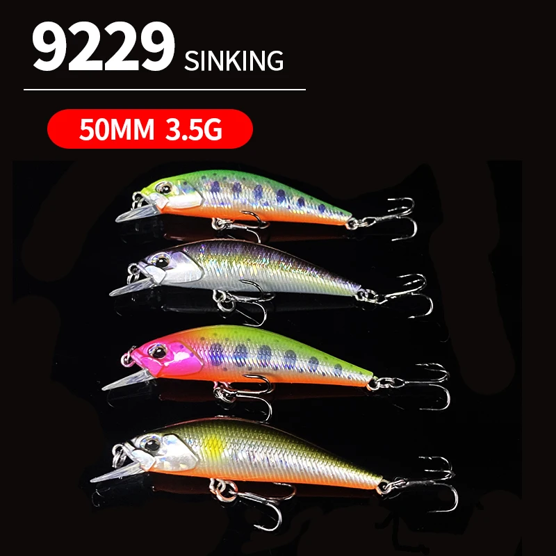 50mm 3,5g Mini Minnow señuelo de pesca Wobbler Spearhead Ryuki hundimiento cebo Artificial Jerkbait pequeño flujo trucha lubina Accesorios - imagen 3