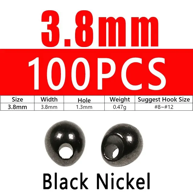 100PCS 3.8mm Black
