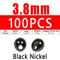 100PCS 3.8mm Black