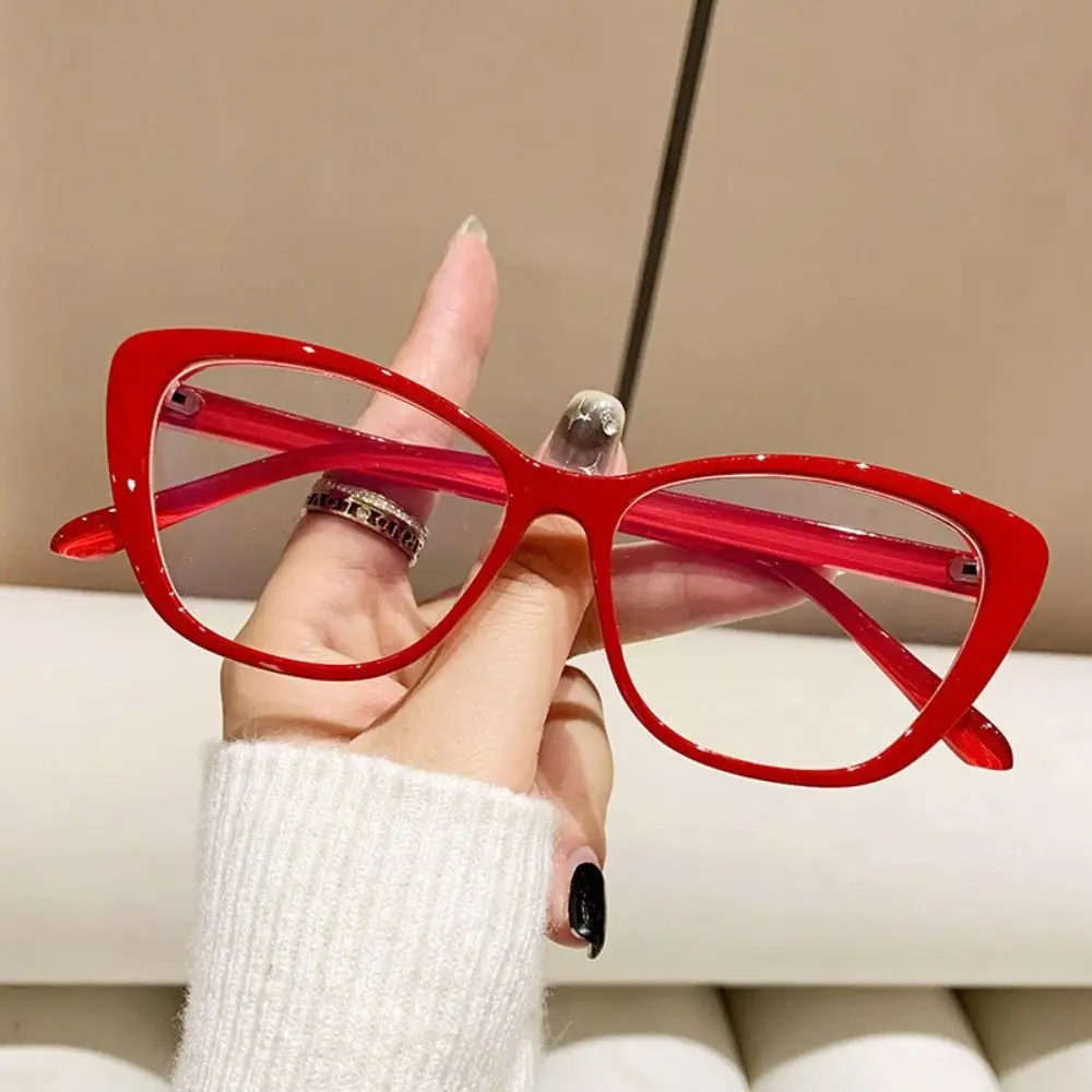 Nuevas gafas de ojo de gato rojo a la moda, montura de mariposa de Color degradado, gafas de protección contra luz azul, gafas Retro para hombres y mujeres, gafas de ordenador - imagen 5