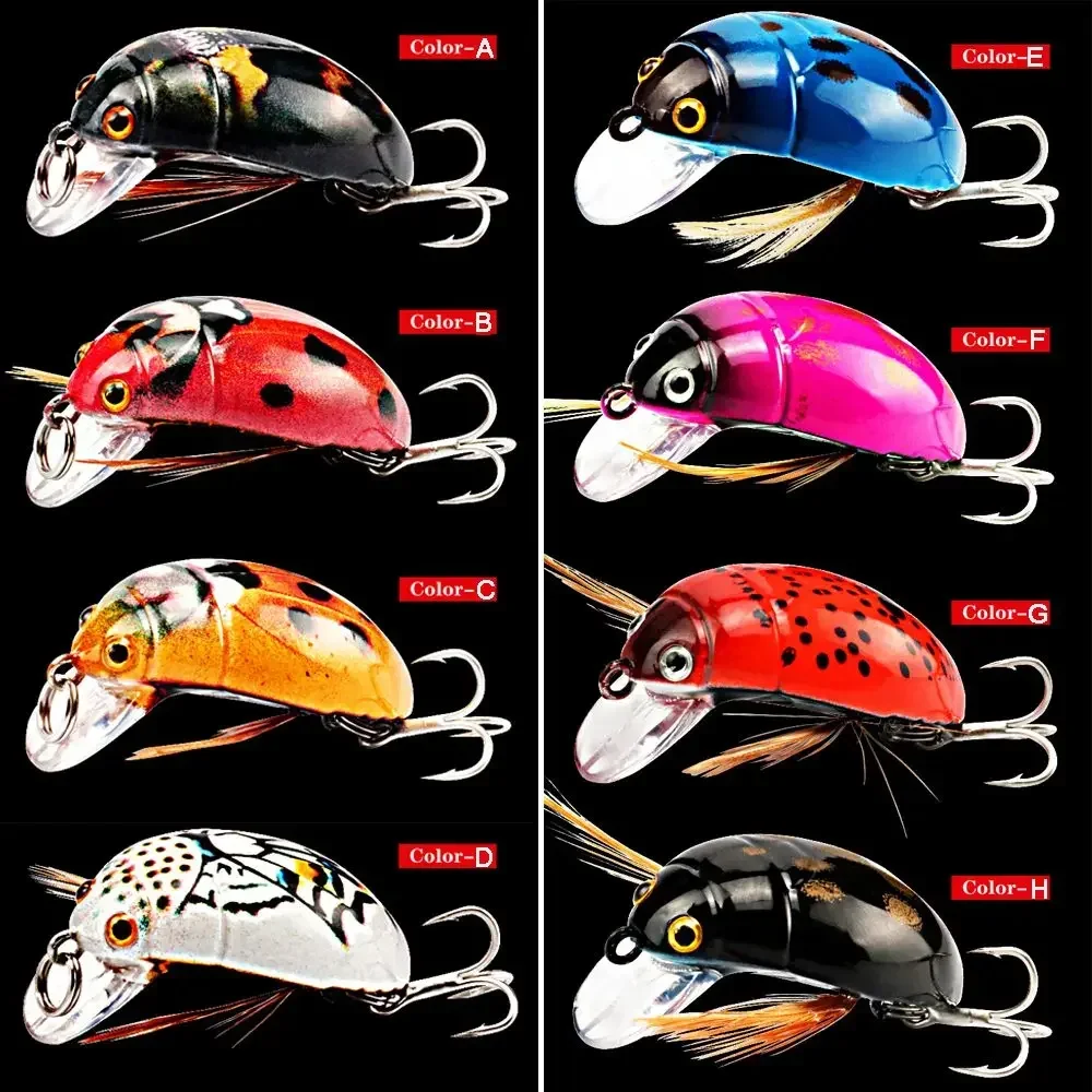 Aparejos de pesca cigarra Bait38mm/4,2g señuelo de pesca insecto señuelo escarabajo marino manivela flotante mariquita cebo duro lubina carpa ruido cebo - imagen 5