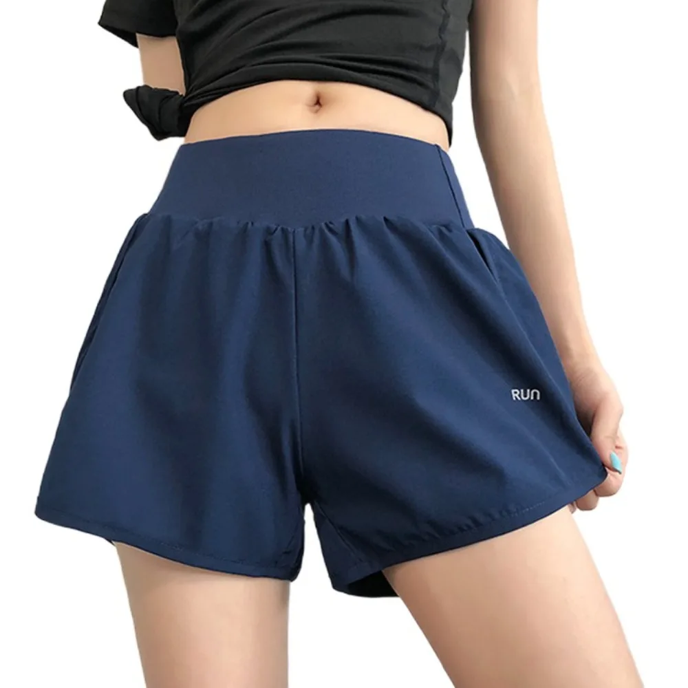 Shorts de Yoga 2 en 1 con Forro Antideslumbrante, Holgados, con Bolsillos Laterales, Shorts Deportivos de Secado Rápido y Transpirables para Mujer