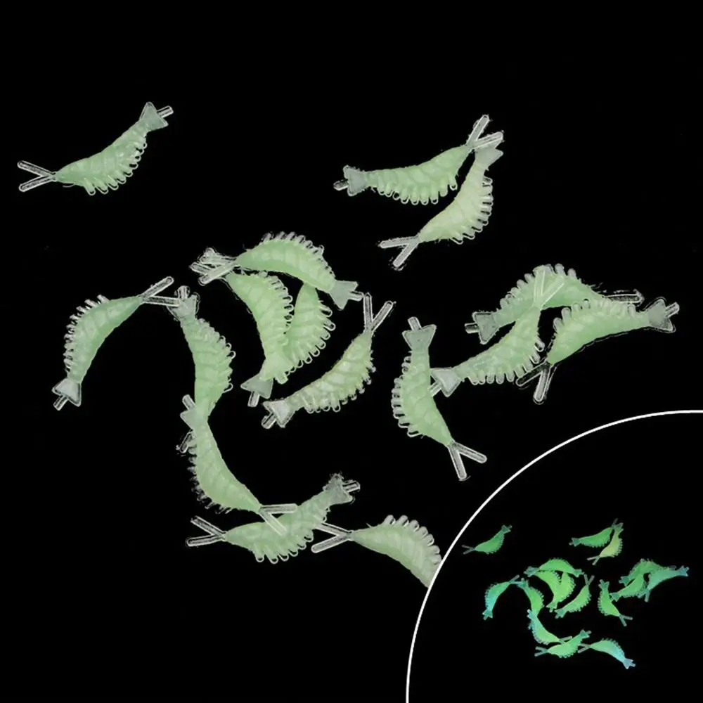 2025 25/30/36/40mm señuelo cebo de goma suave luz nocturna luminosa camarones noctilucente biomimético cebo de imitación señuelo de pesca - imagen 2