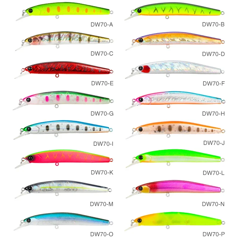 TSURINOYA nuevo señuelo de pesca de pececillo suspendido DW70 100SP 100mm 9,5g Swimbait Artificial Wobbler Jerkbait Lucio señuelo de lubina Crankbait - imagen 5