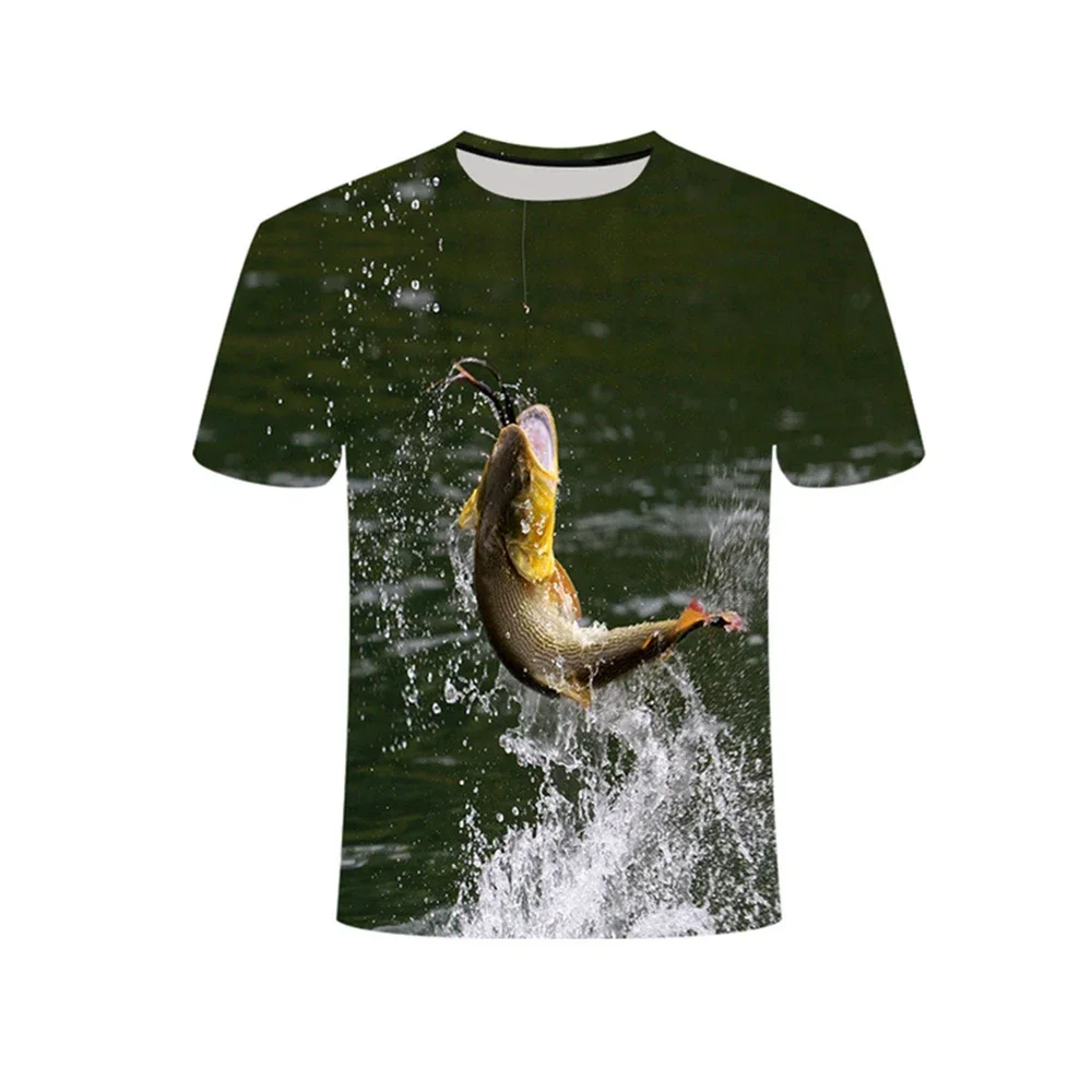 Camiseta divertida de pescador de carpa y pescado para hombre, Camisetas de manga corta de fibra de poliéster, Camisetas para hombre, camiseta fresca de verano - imagen 3