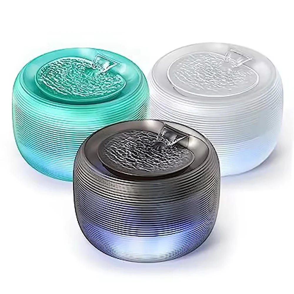 Dispensador de agua extremadamente silencioso para gatos y perros, fuente de agua para mascotas con luz LED integrada, 2,5 L - imagen 5