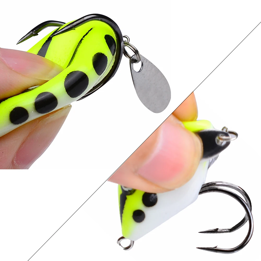 Cebo Thunderfrog de simulación, 5 uds., 40mm/5g, cebo Thunderfrog, pez negro, cebo falso suave, cigarra flotante de largo alcance, Rana Pupa - imagen 4