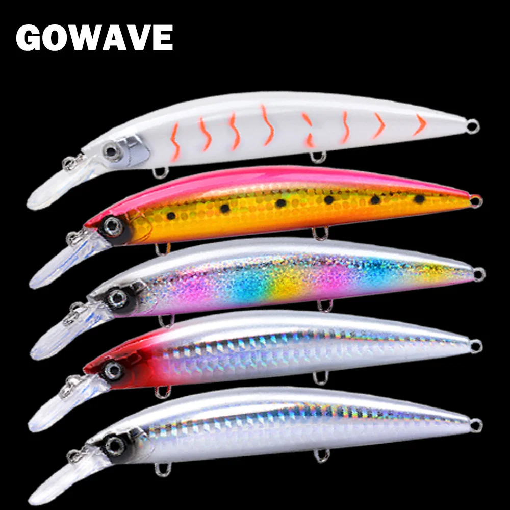 Cebo de pececillo hundido de fundición larga, 13,3 cm, 38g, máximo 80m, señuelo de Pesca de mar, peces grandes, cebos duros artificiales, Jerkbait de lubina