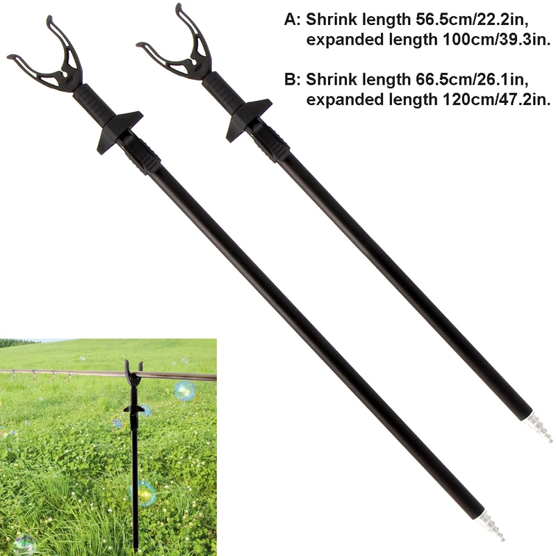Bankstick de pesca de 1m/1,2 m, soporte de caña extensible ajustable, telescópico, accesorios de pesca - imagen 3