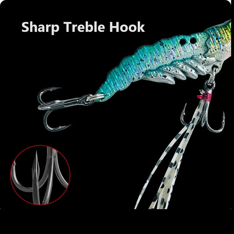 Señuelo duro de Metal para pesca de camarones, anzuelo duro de fundición larga para perca, trucha, Lucio, Walleyes - imagen 4