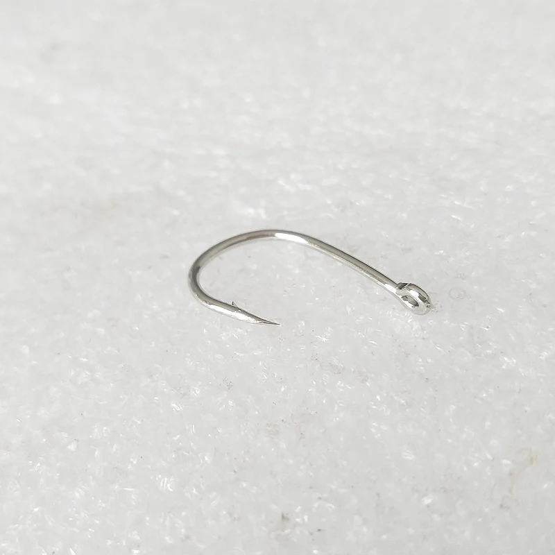 Anzuelos Jig Head circulares carpa con ojo y púas plateados blancos - imagen 5