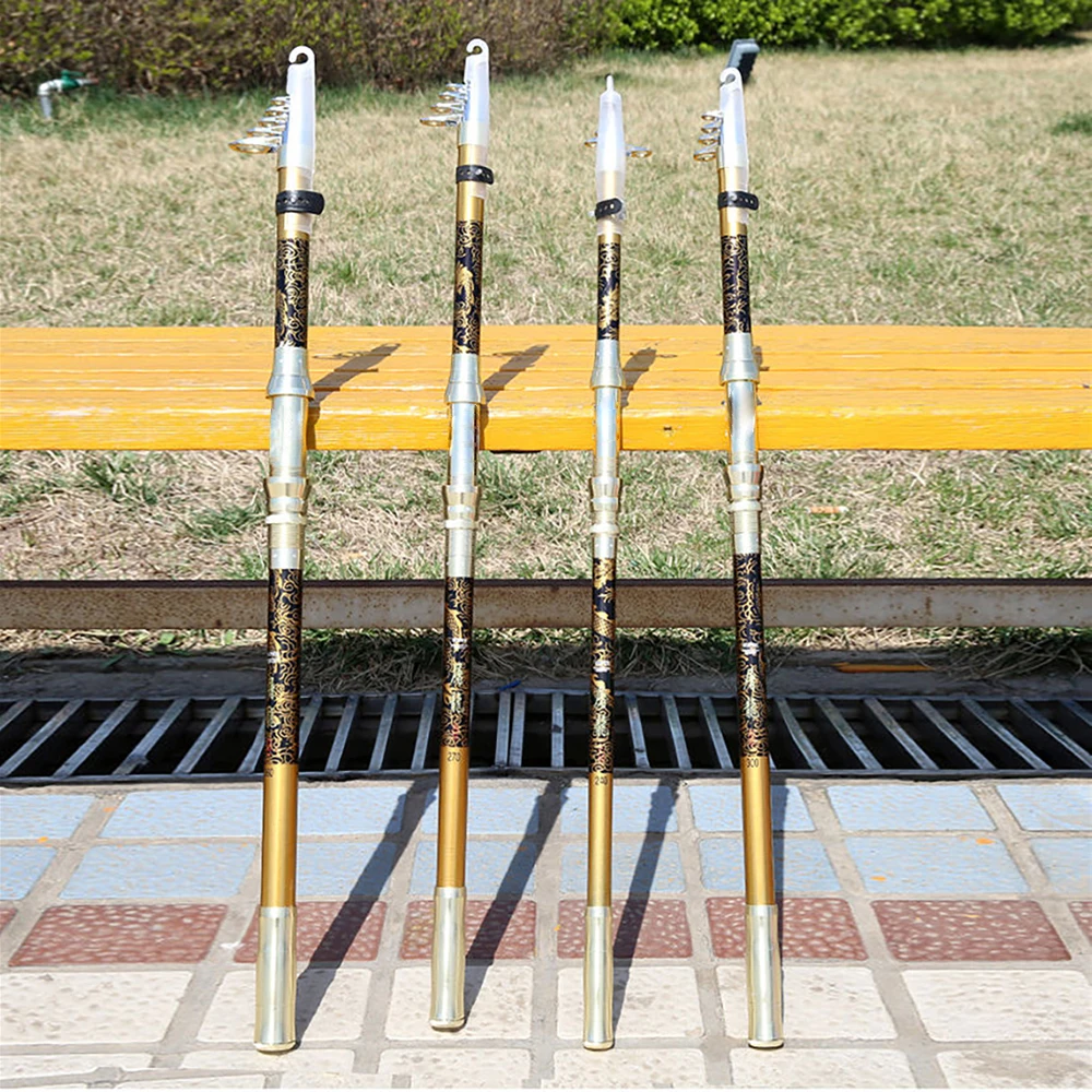 Caña de pescar telescópica giratoria de 2,1-3,6 M, caña de surf de viaje de carbono duro con enchufe de tierra, longitud cerrada de 72CM, pesca en río/barco - imagen 5
