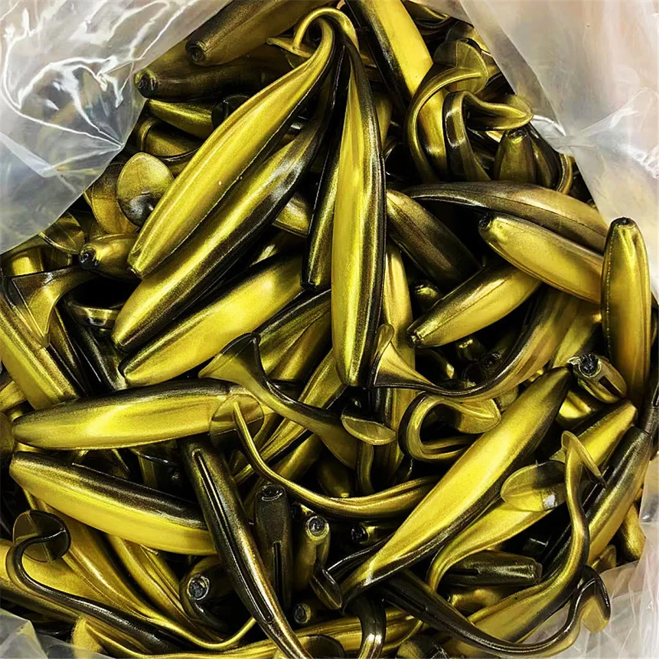 MUKUN-señuelo suave de pesca de sábalo de silicona, gusano Artificial Wobbler, cebo suave para Lucio, Carpa, cola en T, 9cm/4,2g - imagen 3