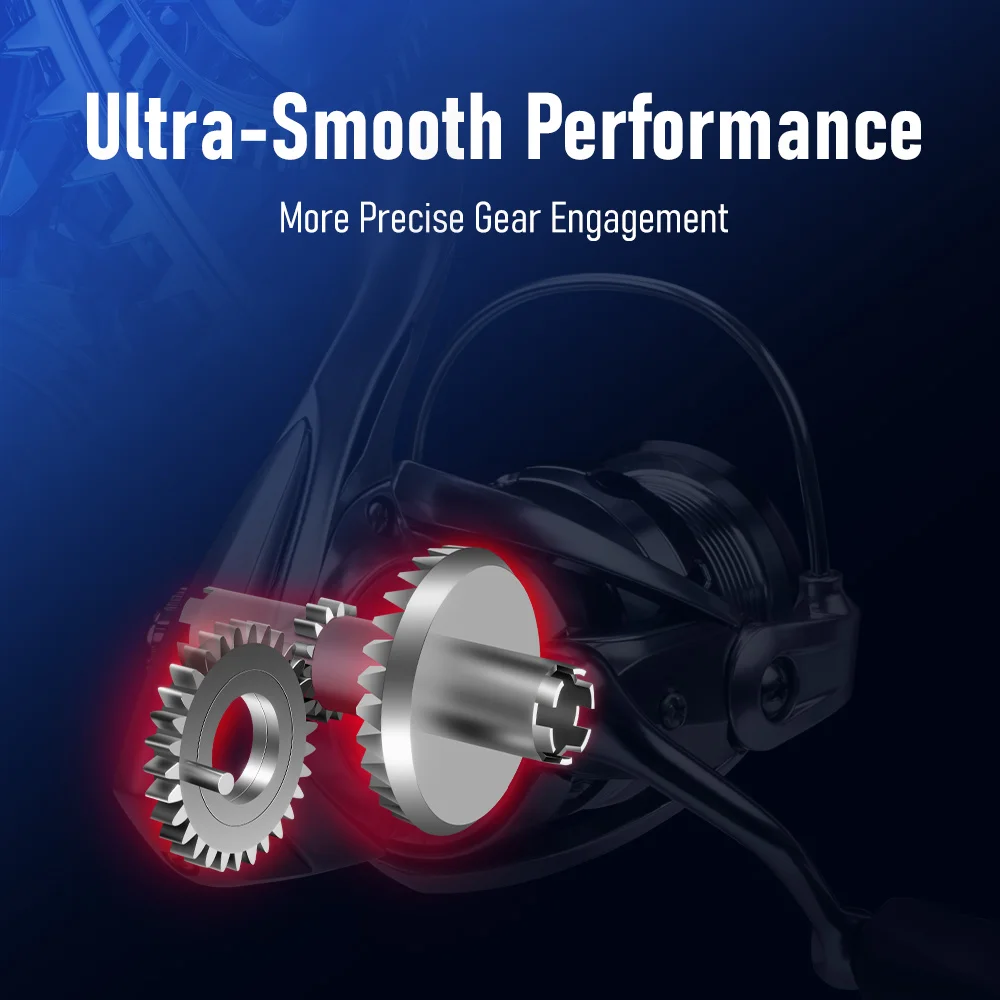 Carrete de pesca giratorio Kingdom, arrastre máximo de 9kg, relación de engranaje 5,2: 1, 8 + 1 rodamientos, Material de nailon y carbono de agua dulce, carrete de aparejos de pesca - imagen 3