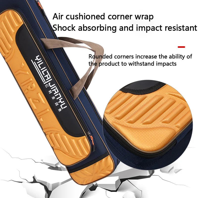 Bolsas de almacenamiento para caña de pescar, 55/65/75/85CM, herramientas para caña de pescar, bolsa protectora portátil multifuncional impermeable, portador de peces de 2 capas - imagen 3