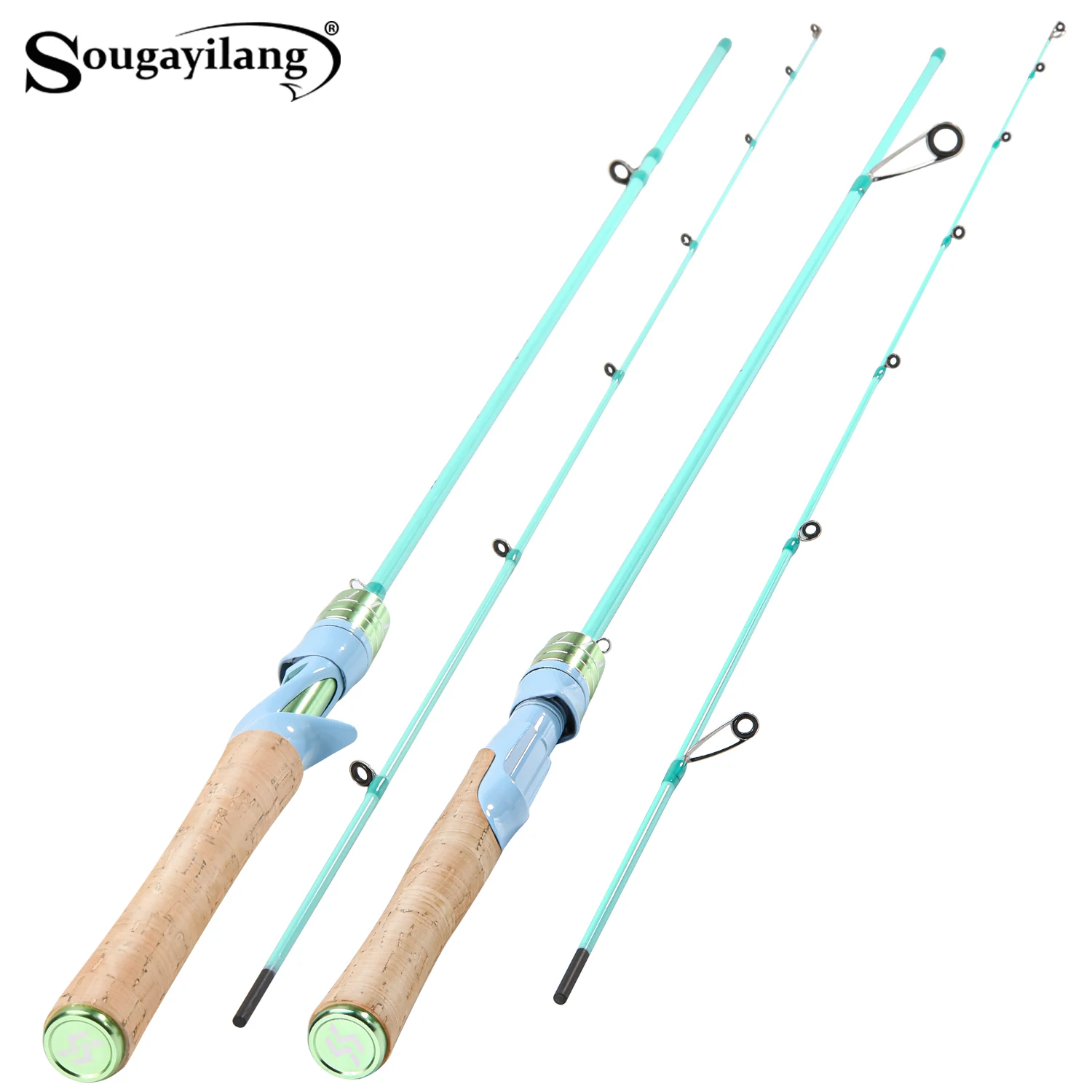 Caña de Pescar Sougayilang Carbono 2 Tramos – Mango de Corcho