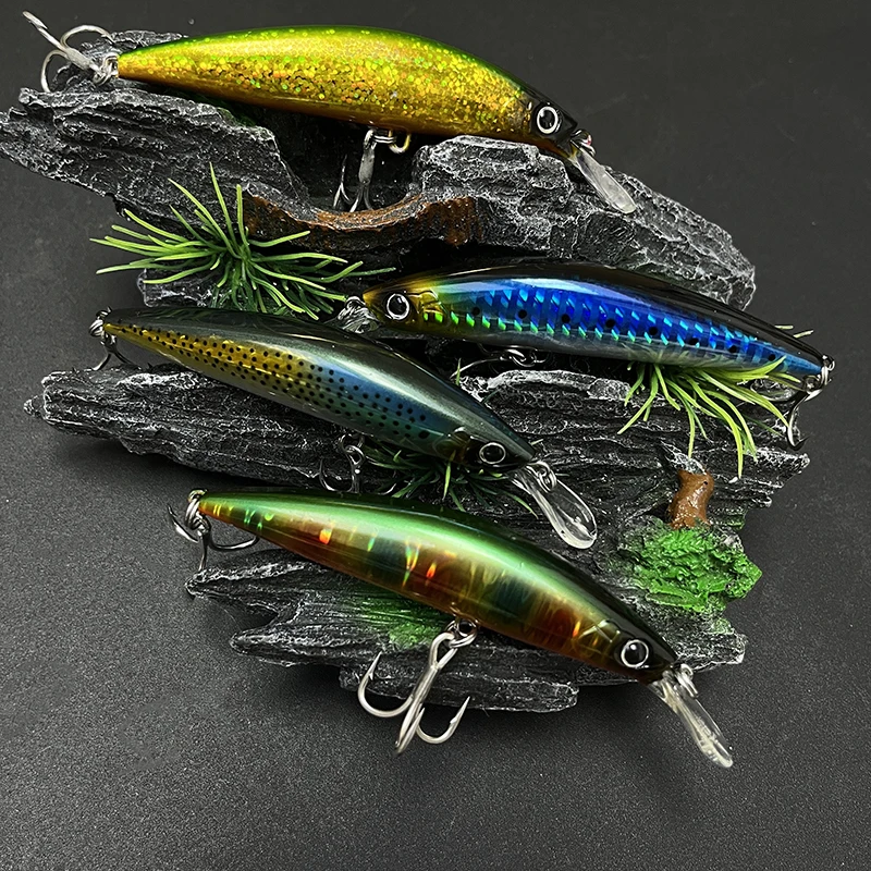 Cebo de pececillo de hundimiento pesado, 30g, 90mm, señuelo de trucha de lubina, cebo Artificial de fundición larga, equipo de natación curricán para buceo en agua salada - imagen 5