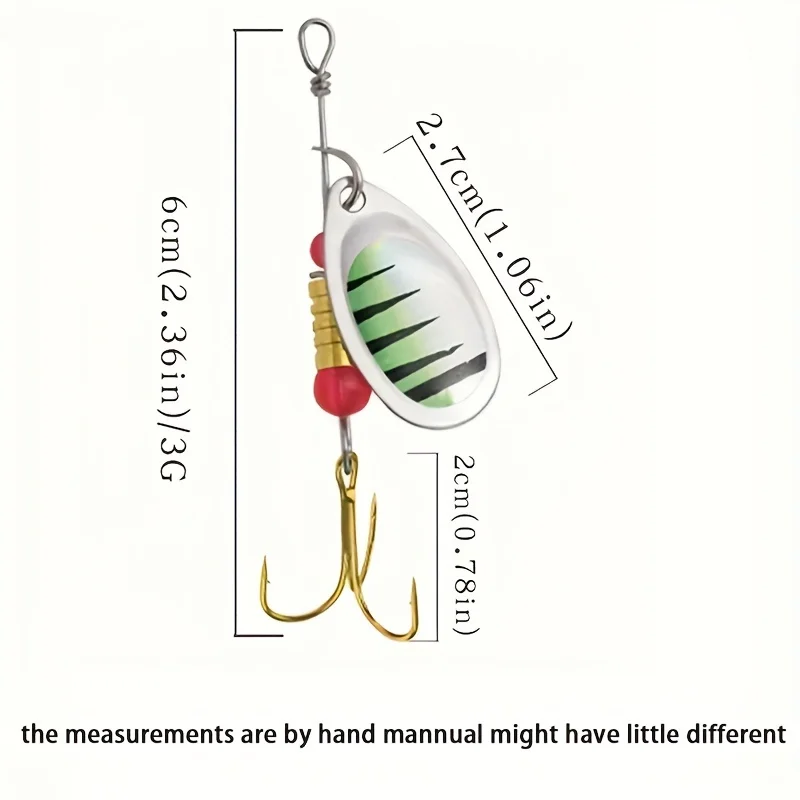 10 unids/set cebos giratorios 10 colores con anzuelo duro cebos de cuchara de metal cebo duro y caja de equipo de pesca - imagen 4