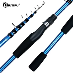 PHISHGER-Mini caña de pescar telescópica giratoria, señuelo de carbono ultraligero para trucha, 1,8/2,1/2,4 m, 3-30g