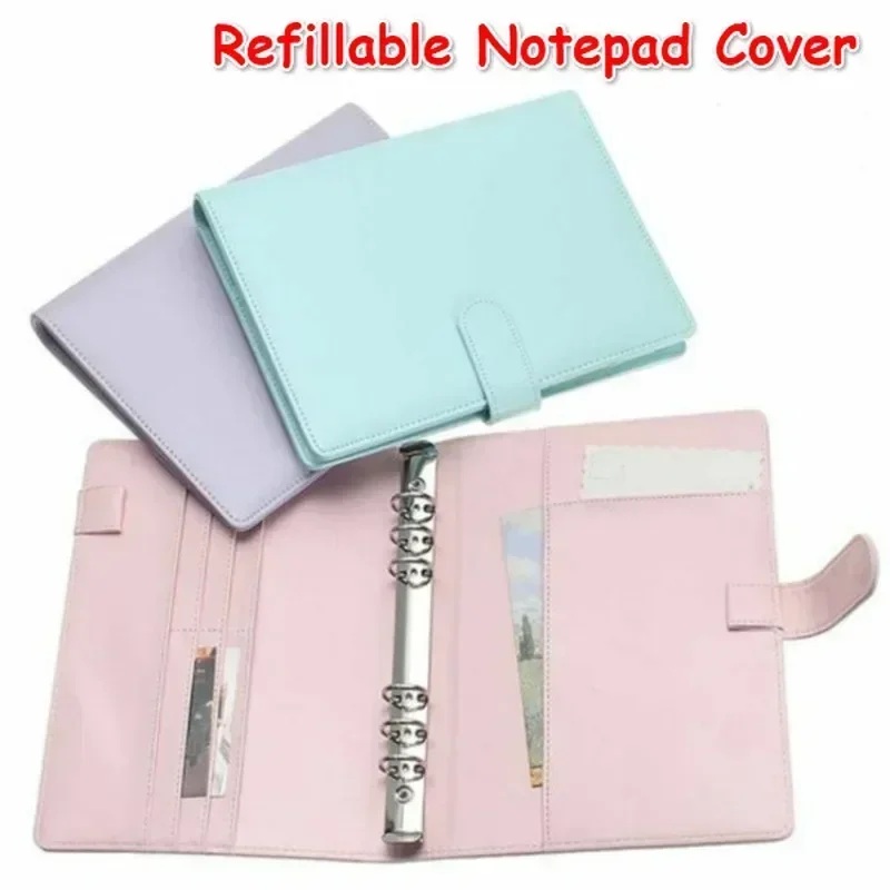 Cuaderno recargable Vintage A5, carpeta de archivos A6, cubierta de Bloc de notas, carpeta de anillas de cuero, organizador de documentos de oficina, almacenamiento de papel - imagen 4