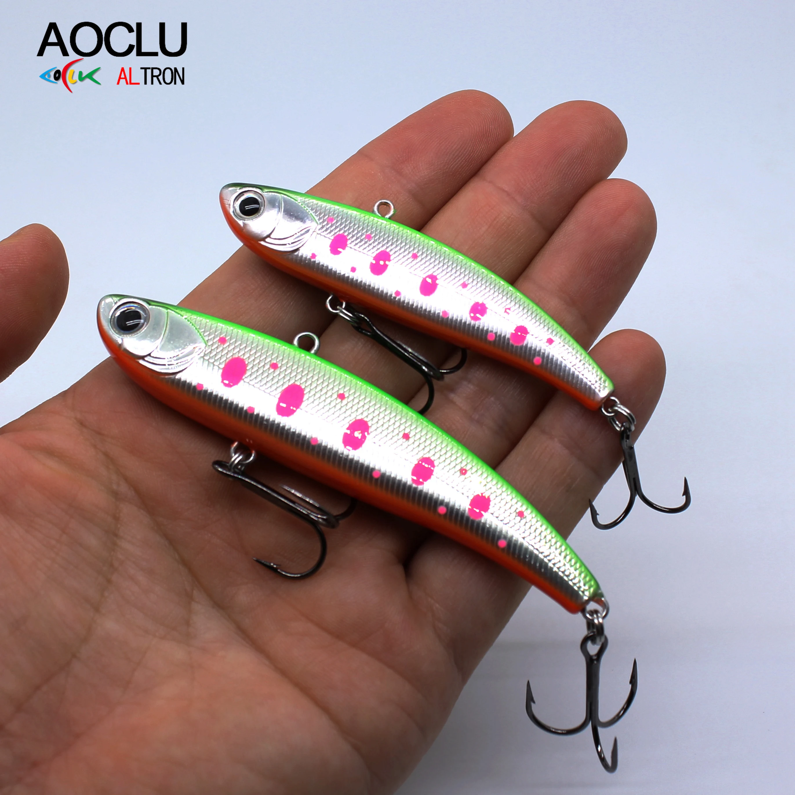 AOCLU Wobbler cebo de gran calidad que se hunde VIB vibración 90mm 29g cebo duro señuelo de pesca lubina agua dulce y sal anzuelos VMC - imagen 4
