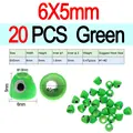 6X5mm 20pcs Green