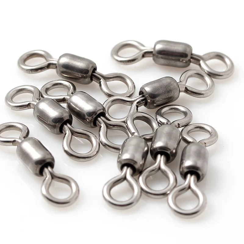 2000 Uds Pesca giratoria de acero inoxidable suministros de Pesca de agua salada de mar gancho conector a presión aparejos accesorios de alta calidad Pesca