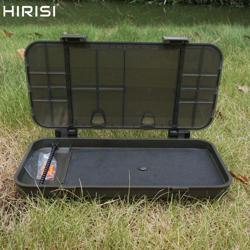 Hirisi-caja de almacenamiento de herramientas giratorias para pesca de carpa, aparejo de 10 piezas, alfileres, accesorios, W503
