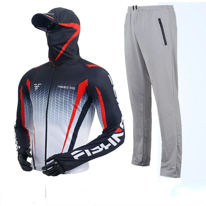 Traje de pesca Anti-UV con capucha – Seda helada y antimosquitos - imagen 5