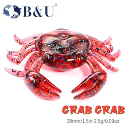 B & U 12 Uds señuelo de cangrejo simulación 3D cebo de cangrejo cebo Artificial cebo suave lubina Wrasse Cod anzuelo de pesca de mar herramienta de aparejos